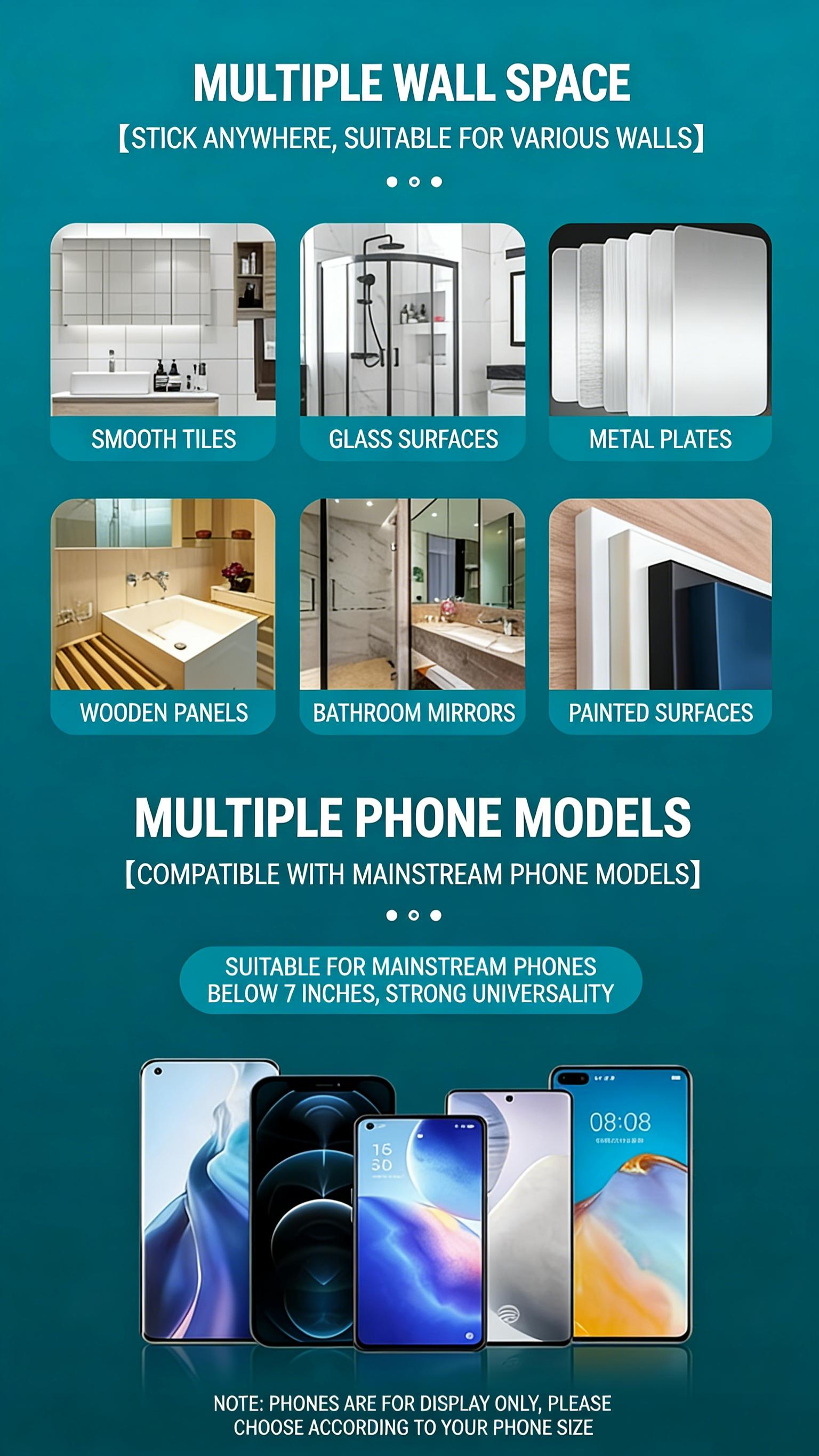 Waterproof Shower Phone Holder with Bluetooth Speaker, 360° Rotation Touch Screen Phone Box, Wall Mounted Anti-Fog Phone Case for Bathroom/Bathtub, Compatible with All Smartphones Waterproof Shower Phone Holder with Bluetooth Speaker, 360° Rotation Touch Screen Phone Box, Wall Mounted Anti-Fog Phone Case for Bathroom/Bathtub, Compatible with All Smartphones