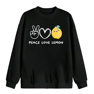 Long Sleeve Peace, Love and Lemon Sweatshirt for Retro Fruit Fans