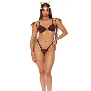 Sexy Til Dawn Screen Character 6-Piece Costume with Bra, Panty, Feather Cape