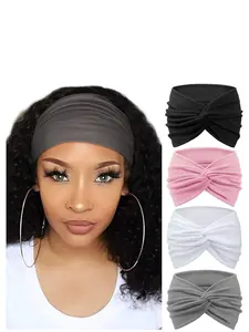4pcs Bohemian Yoga Hair Bands, Elastic Non-Slip Wide Headbands, Sweat-Wicking Workout Headbands for Women, Ideal for Yoga and Daily Use, Sweat Absorbing Headband, Headband Set