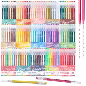 color painting gel pen set, 0.6mm needle tip gel pen with storage bag, professional color system large capacity ink pens, art supplies for diary, card, diy