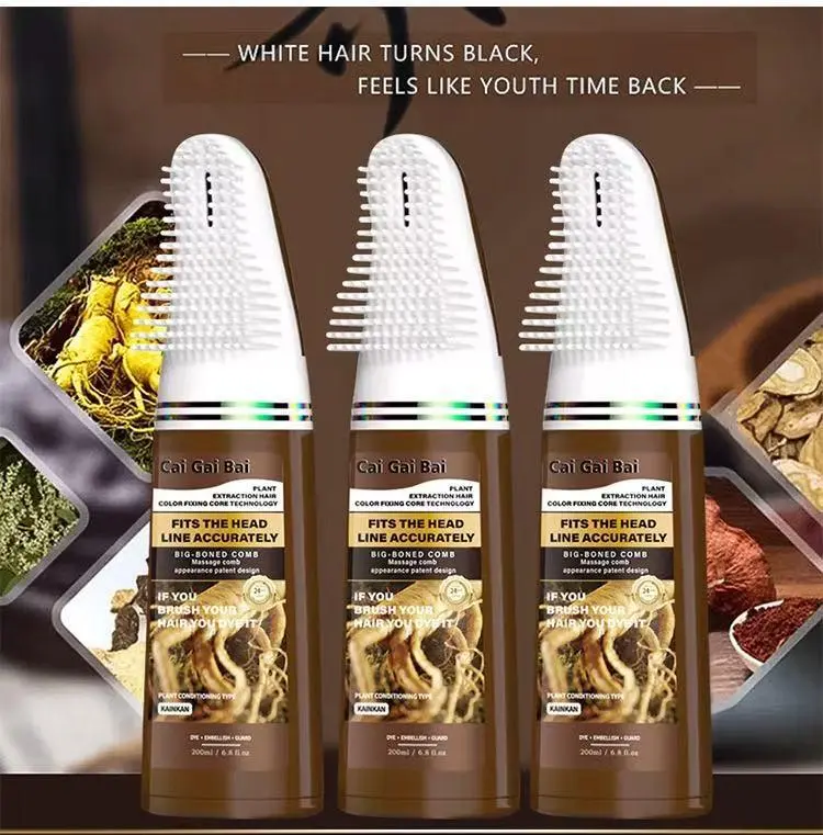 Hair Dye Home Use Dye Comb Integrated Convenient Hair Dye Cream Long-lasting Color No Color Fading Plant Essence No Damage to Hair  Mild Haircare