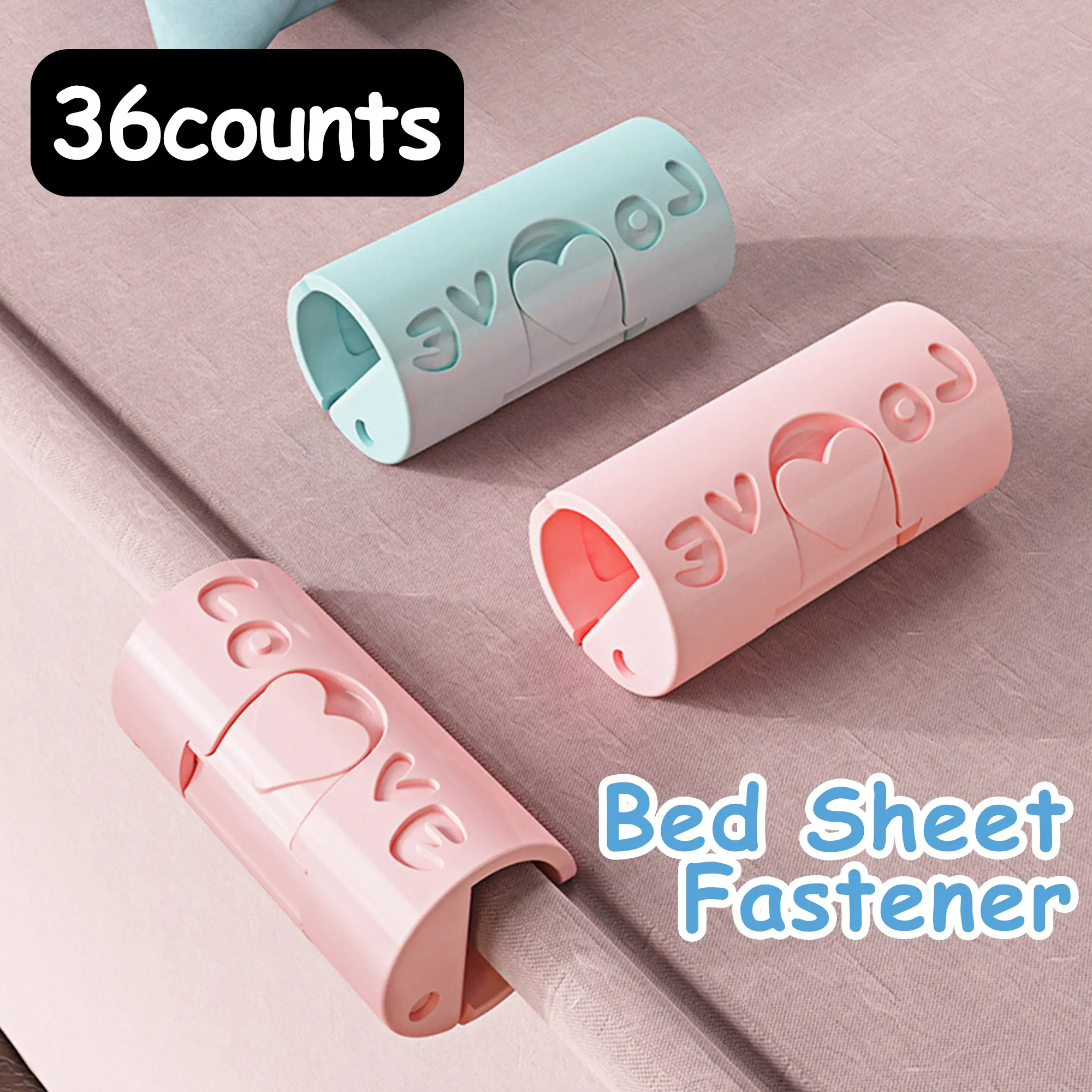 36 Counts Bed Sheet Grippers, Sheet Clips for Bed Sheet Holder, Duvet Cover Clips That Hold Slip and Fall Out, Random Color