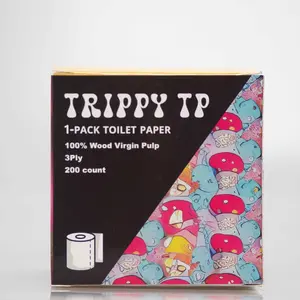 Trippy TP Mushroom Magic Toilet Paper Single Roll - 3-Ply Soft and Absorbent