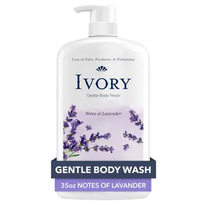 Ivory Mild and Gentle Body Wash, Lavender Scent, for All Skin Types, 35 fl oz