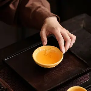 A80. Traditional Zisha Clay Teacup — Handmade Personal Tasting Cup, Exquisite Home Tea Drinking Ware