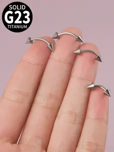 G23 Titanium Internally Threaded Cone Eyebrow Ring, Ear Tragus Cartilage Helix Earrings, 16g Rook Piercing Jewelry, Unisex Body Accessory