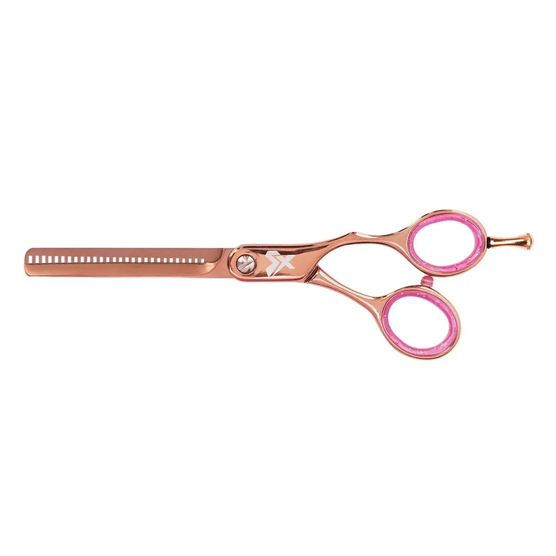Cricket Hey Rosie 30T Thinning Shear - Rose Gold Japanese Stainless Steel Haircare Styling Tool, Ergonomic for Stylists, Bulk Hair Removal, with Removable Smooth Storage Case
