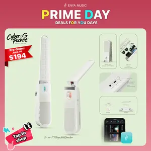 【Music Is Free】Enya CYBER-G Pocket2-in-1 Playable Speaker,world's first playable speaker,Smart Stringless guitar CyberG PocKet Pocket Cyber Guitar ,foldable and portable , for adults, children, Stringless, Auto Play Mode,Fold to Listen,Unfold to Play