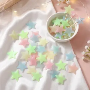 Glow Stars for Ceiling & Bedroom - 2pcs 1.18 Inch Fluorescent Wall Stickers, Luminous Night Light Decor, Random Assorted Colors