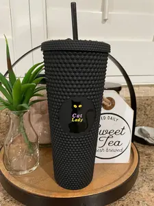 Cat Lady Black Tumbler | Cat Lover Gift | Cat Moms Coffee Cup | Cat Owner Gift | Cat Themed Gifts | Pet Parent Venti Starbucks Cup 24oz