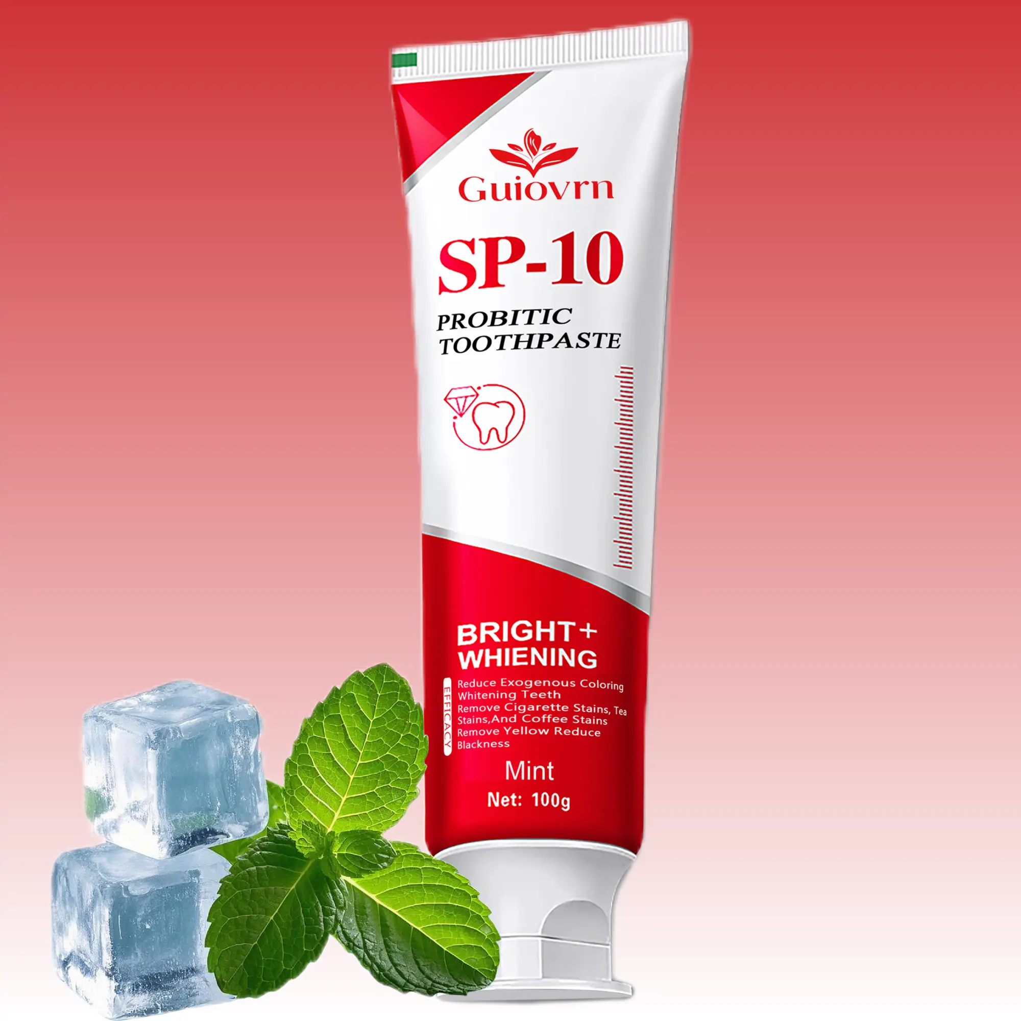SP-10 Probiotic Whitening Toothpaste - Freshens Breath, Boosts Oral Health, Superior Whitening vs SP4/SP6/SP8 and SP-4/SP-6/SP-8 refreshing