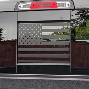 Rear Middle Window Decal Compatible with RAM 1500 2500 3500 2009-2023 2024, American Flag Back Sliding Window Sticker