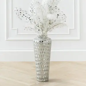 Z Gallerie Fez Vase with Mirror and Clear Tiles Vintage Room Decor Flowers Decorative Set 10" Diameter x 24"H Glass Home Decoration Living Room Z Gallerie Fez Vase with Mirror and Clear Tiles Vintage Room Decor Flowers Decorative Set 10" Diameter x 24"H Glass Home Decoration Living Room