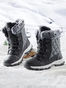 HOBIBEAR Women's Winter Snow Boots, Long Plush Lining Cotton Shoes, Warm Anti-Cold Footwear for Cold Weather, Stylish Outdoor Footwear