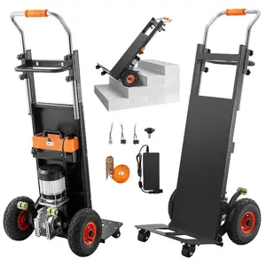 VEVOR Electric Stair Climbing Dolly, 880lbs Electric Stair Climbing Hand Trucks with 157.5in Rope Extendable Handle, Heavy Duty Stair Climber for Warehouse Logistics, Moving Furniture(Green)