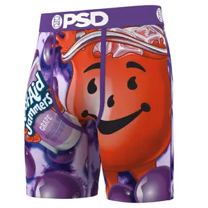 PSD Mens Kool-Aid Grape Boxer Brief - Standard Length 7 Inch Inseam, Soft and Breathable Poly Blend Fabric PSD Mens Kool-Aid Grape Boxer Brief - Standard Length 7 Inch Inseam, Soft and Breathable Poly Blend Fabric