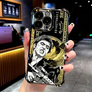 Characters S-Scarface Phone Case Suitable for iPhone 17 16e 16 15 14 13 12 11 Pro Max Air X XR XSMAX  Plus Anti Fall Transparent Soft Back Cover