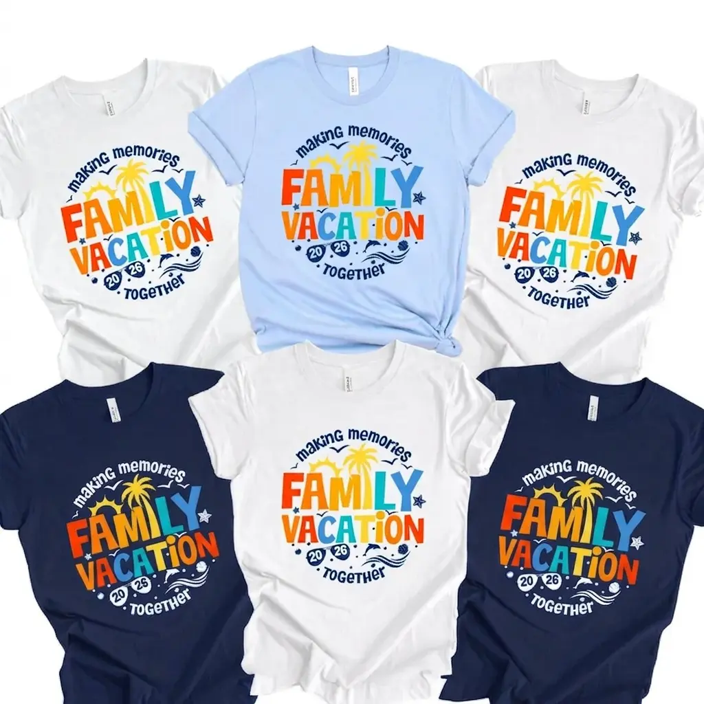 Personalized Family Beach Trip Shirt 2026, Matching Memories Family Vacation Tee, Custom Vacation Group Outfits, Beach Party Family Reunion T-Shirt, Gift for Family Road Trip, Trendy Unisex Apparel