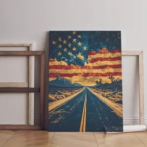 [Sale Up To 50%] 4th of July Digital Poster, American Independence Day Wall Art, Patriotic USA Flag Printable, Freedom Decor