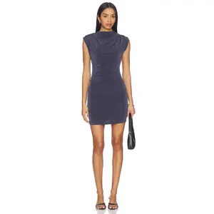 ELLIATT Marisol High Neck Mini Dress in Charcoal