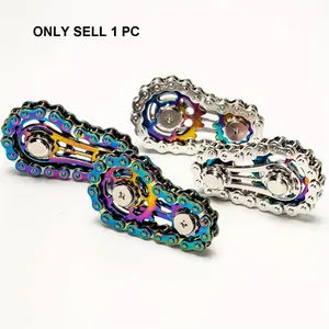 Bicycle Chain Fidget Spinner, Silent Cnc Stainless Steel Gear Desktop Toy, Adult Stress Relief & Focus Tool, Office Decor Art Collection, Stress Relief Gadgets