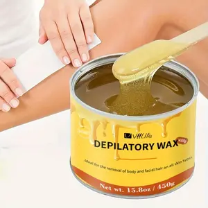 Honey Depilatory Wax for Hair Removal, Hair Removal Product, Gentle Adhesion, Easy Application, Hypoallergenic Wax, Suitable for All Skin Types, Body Use, Gentle Depilation, Cosmetic