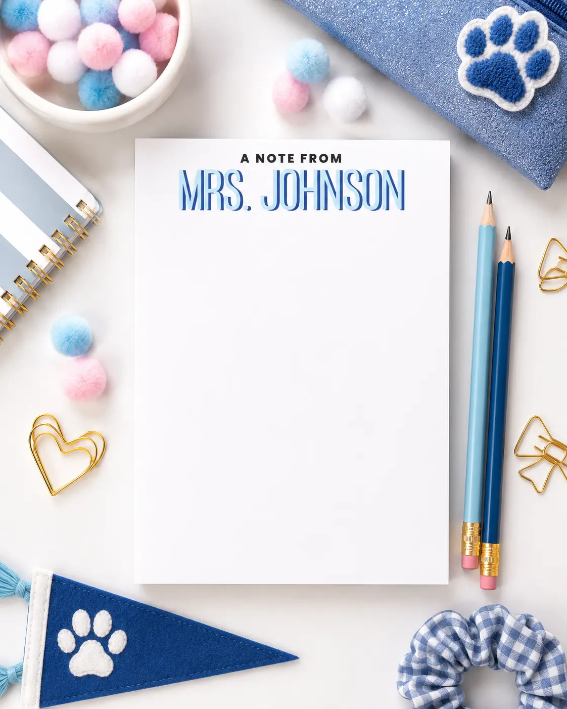 Personalized Teacher Notepad – Custom Color Block