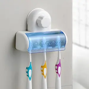 1pc Stylish Wall Mounted Toothbrush Holder with Suction Cup - Keep Your Toothbrush Organized and Accessible in the Bathroom