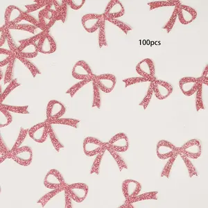 100 Pack Bow Table Decoration for Parties, Colorful Confetti for Bridal Showers, Engagements and Birthday Celebrations