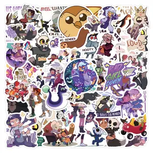 55 Pcs Cartoon Owl Magic Club Stickers, Decorative Adhesive Decals for Luggage Water Bottles, Fun Kids' Stationery Supplies