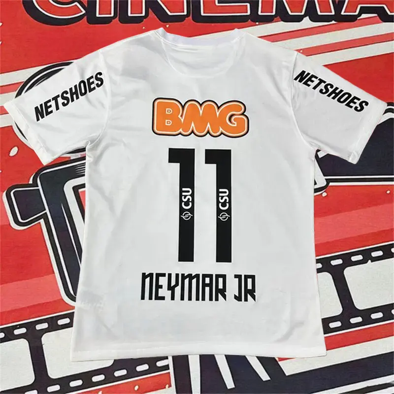 2012 2013 Santos Home White Retro No.11 Neymar Short Sleeved Soccer Jersey