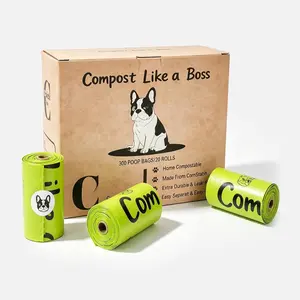 Certified  Compostable  Poop Bags Rolls,Unscented Poop Bags for Dogs,Doggie Litter Bags,Extra  Doggy  Bags,300 Counts