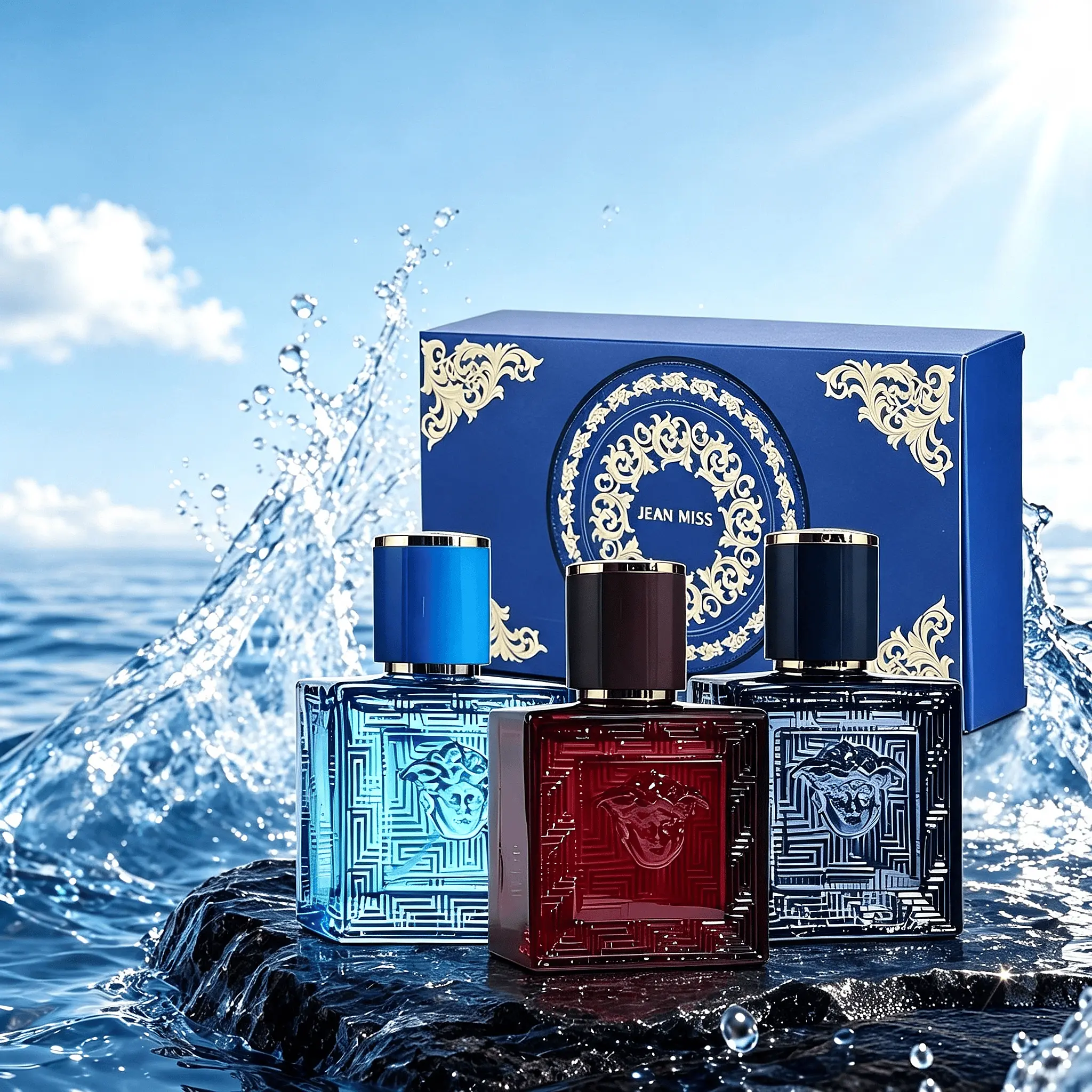 JEAN MISS Men's Perfume Set 3×30ml Eau de Toilette ,Men's Woody Colognes Fragrance Gift Set,long lasting perfume,Ocean Breeze & Cedarwood Amber Scent,Great for Daily Wear, Ideal Birthday & Anniversary Gift for Him