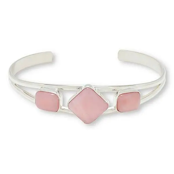 Mine Finds by Jay King Sterling Silver Peruvian Pink Opal Cuff Bracelet
