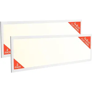 VEVOR 1x4 FT LED Flat Panel Light, 5700 LM, Flush Mount LED Drop Ceiling Lighting Fixture with 3 Color Selectable 3000K/4000K/5000K, 25W/30W/40W, 0-10V Dimmable, Ultra Slim for Home Kitchen, 2 Pack