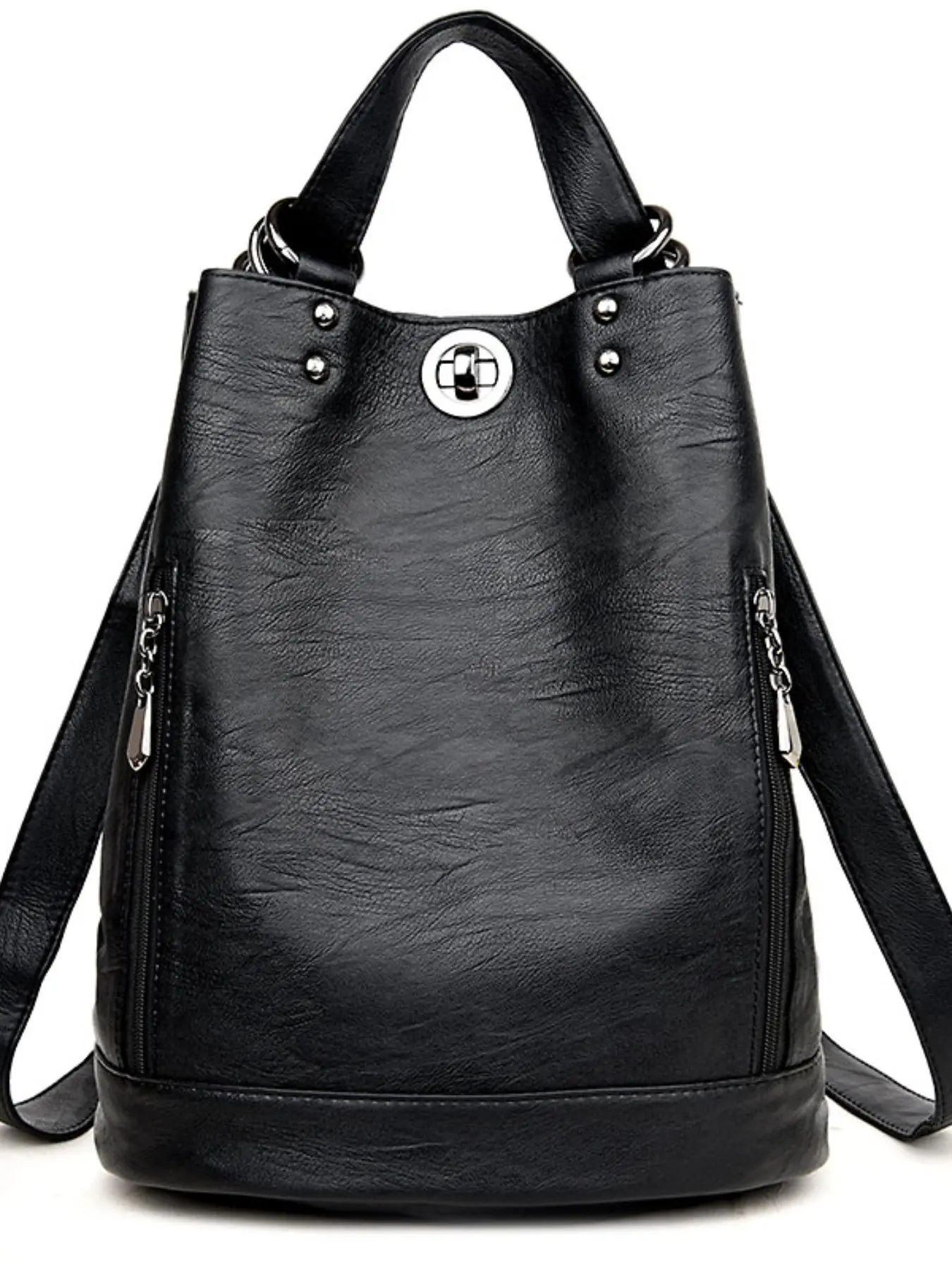 Women's Fashion Simple Shoulder Bag, Soft Leather Backpack, Business Travel Backpack, Casual Travel Backpack, Large Capacity Travel Bucket Bag, Autumn Winter Korean Style, Casual Daypack, Backpack For Travel, Backpack Bags