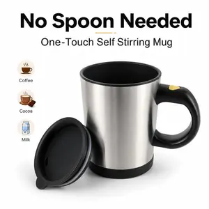 Self Stirring Mug, Battery Powered Electric Mixing Cup for Coffee, Milk, Cocoa & Daily Drinks, One-Touch Automatic Stirring Cup for Office Home