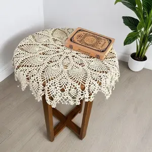 Hand-crocheted cotton pineapple flower 95g sofa tablecloth European-style country lampshade Nordic silence.