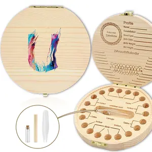 Wooden Tooth Storage Box, Durable Keepsake for Baby's First Tooth & Umbilical Cord, Personalized Birth Memory Gift