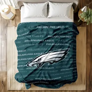 Philadelphia Eagles Logo Soft Flannel Blanket - Skin - friendly, High - grade Plush, Iconic NFL Team Prints, Double Warmth, Multi - Scenario Use (Bed/Sofa/Dormitory/Travel), Ideal Gift for Football Fans