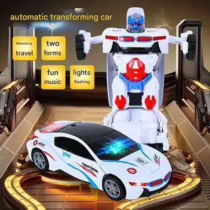Remote-Free Auto Transform RC Car, Obstacle-Avoiding Universal Wheels, Sound & Light Effects for Boys’ Birthday Gifts