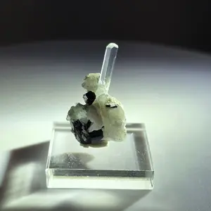 Aquamarine and Tourmaline , Baby Blue and Black Color - High Clarity