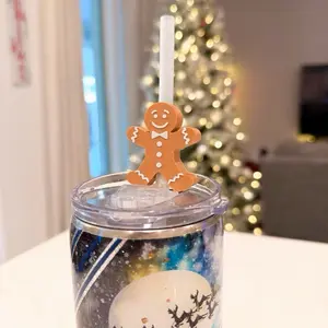 Gingerbread Straw Topper – Cute Christmas Cup Accessory for Holiday Drinks