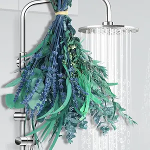 5 Kinds Mix Dried Eucalyptus & Lavender Flowers Bundle for Shower, 25 Pcs 17" Real Fresh Eucalyptus Leaves Bouquet, Home Bathroom Decor Plants