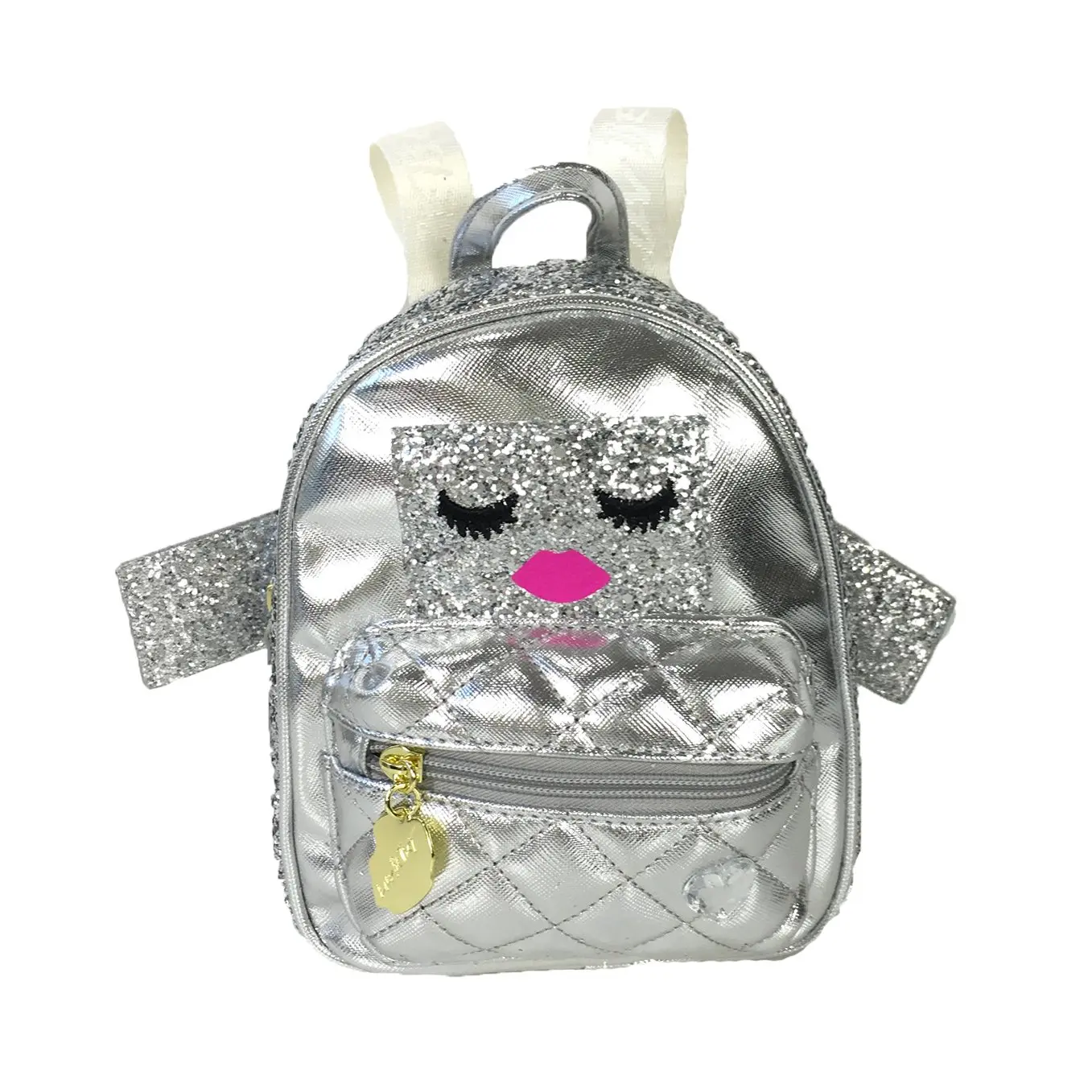 Luv Betsey Johnson Cutie Bot Robot Casual Micro Mini Backpack with Moveable Arms, Silver