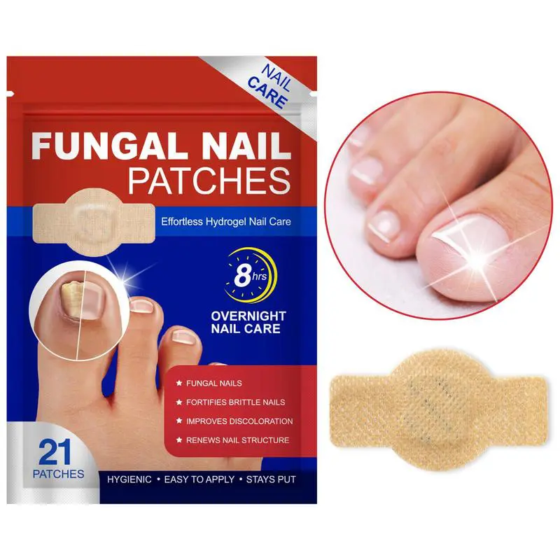 Fungal Nail Patches, 21pcs/bag Easy To Use Long Lasting Gentle on Nails Foot Care Patches, Suitable for All Skin Types, Fungal Nail Patches, Nail Care Solution