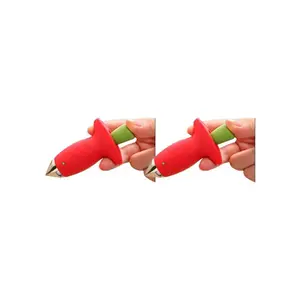 Kitchen Accessories Stainless Steel Strawberry Leaf Remover, 1/2 Counts Manual Strawberry Tomato Corer, Efficient Core Removal, Kitchen Gadget & Utensils, Practical Strawberry Tools, 2024 Kitchen Gadgets