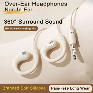 HiFi Music Headset Wired Open Ear Headphones, 3.5mm Type-C Plug, Air Conduction Earphones with Enc Microphone for PC Smartphone