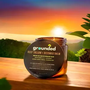 Grounded Beef Tallow + Beeswax Balm | Grass Fed/Finished, Natural Ingredients Moisture Organic